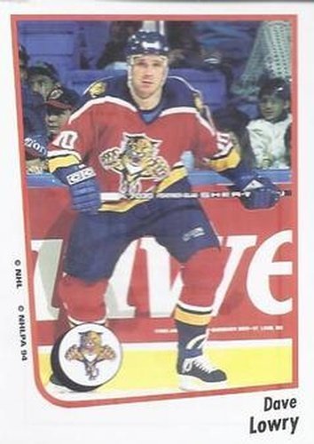 #69 Dave Lowry - Florida Panthers - 1994-95 Panini Hockey Stickers