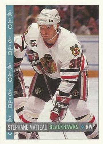 #69 Stephane Matteau - Chicago Blackhawks - 1992-93 O-Pee-Chee Hockey
