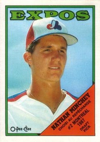 #6 Nathan Minchey - Montreal Expos - 1988 O-Pee-Chee Baseball