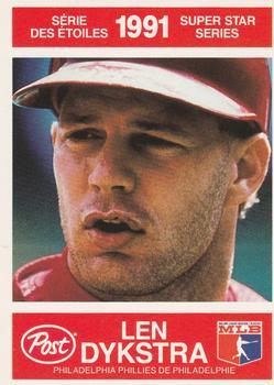 #6 Len Dykstra - Philadelphia Phillies - 1991 Post Canada Super Star Series Baseball