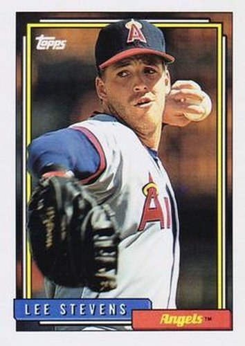 #702 Lee Stevens - California Angels - 1992 Topps Baseball