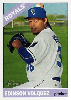 #703 Edinson Volquez - Kansas City Royals - 2015 Topps Heritage Baseball