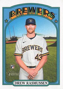 #704 Drew Rasmussen - Milwaukee Brewers - 2021 Topps Heritage Baseball