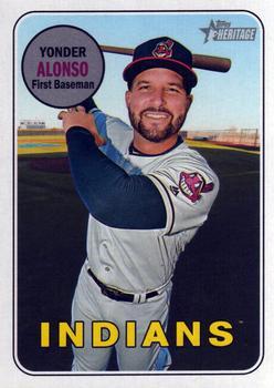 #704 Yonder Alonso - Cleveland Indians - 2018 Topps Heritage Baseball