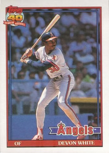 #704 Devon White - California Angels - 1991 Topps Baseball
