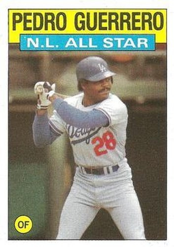 #706 Pedro Guerrero - Los Angeles Dodgers - 1986 Topps Baseball