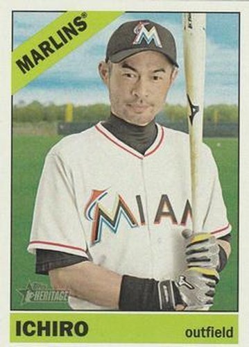 #706a Ichiro - Miami Marlins - 2015 Topps Heritage Baseball