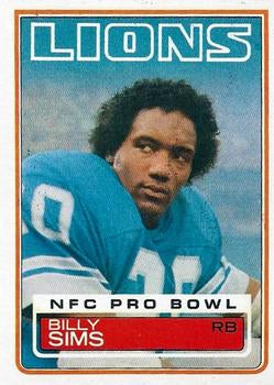 #70 Billy Sims - Detroit Lions - 1983 Topps Football
