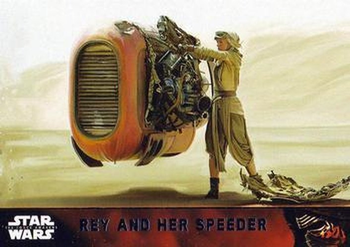 #70 Rey and her Speeder - 2015 Topps Star Wars The Force Awakens
