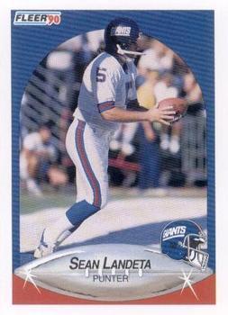 #70 Sean Landeta - New York Giants - 1990 Fleer Football