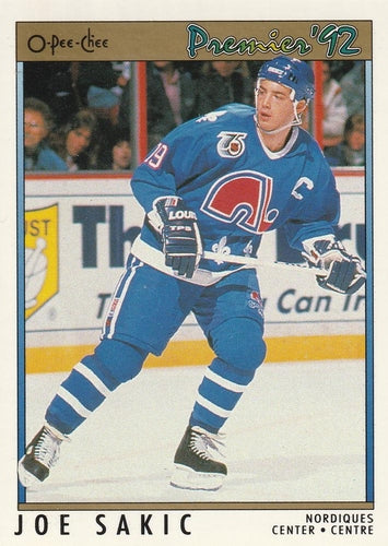 #70 Joe Sakic - Quebec Nordiques - 1991-92 O-Pee-Chee Premier Hockey
