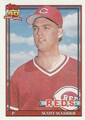 #713 Scott Scudder - Cincinnati Reds - 1991 Topps Baseball