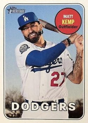 #713c Matt Kemp - Los Angeles Dodgers - 2018 Topps Heritage Baseball