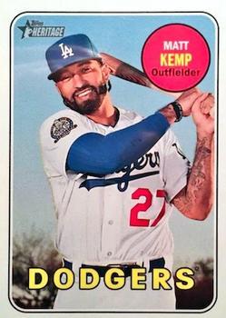 #713d Matt Kemp - Los Angeles Dodgers - 2018 Topps Heritage Baseball