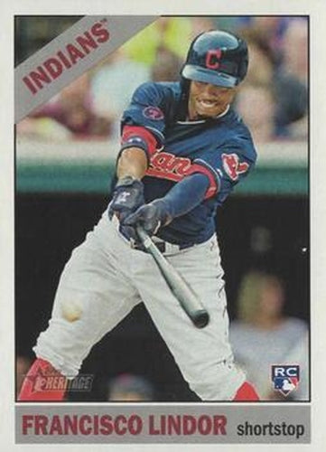 #717b Francisco Lindor - Cleveland Indians - 2015 Topps Heritage Baseball