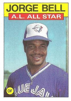 #718 Jorge Bell - Toronto Blue Jays - 1986 Topps Baseball