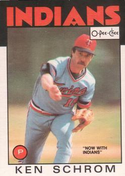 #71 Ken Schrom - Cleveland Indians - 1986 O-Pee-Chee Baseball