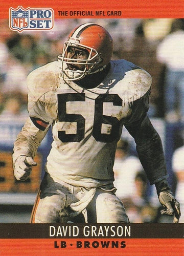 71 David Grayson - Cleveland Browns - 1990 Pro Set Football – Isolated Cards