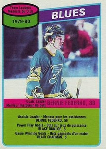 #71 Bernie Federko - St. Louis Blues - 1980-81 O-Pee-Chee Hockey
