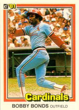 #71b Bobby Bonds - St. Louis Cardinals - 1981 Donruss Baseball