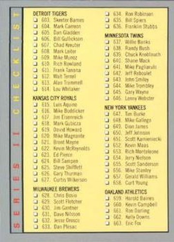 #720 Checklist: 603-720 - 1993 Fleer Baseball