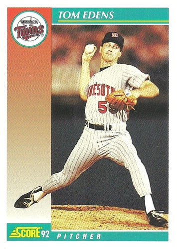 #720 Tom Edens - Minnesota Twins - 1992 Score Baseball