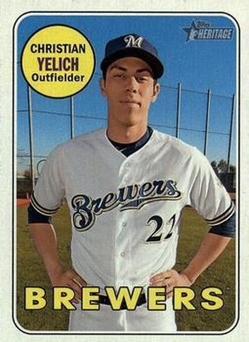 #720 Christian Yelich - Milwaukee Brewers - 2018 Topps Heritage Baseball