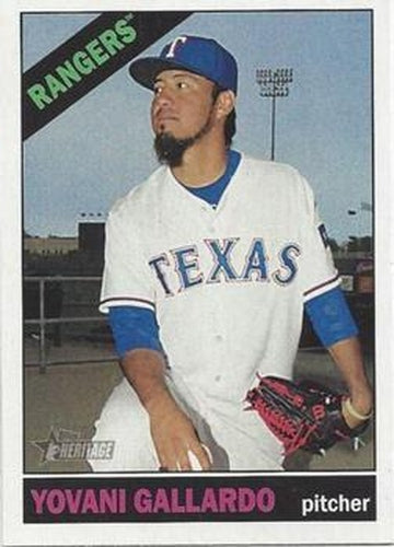 #723b Yovani Gallardo - Texas Rangers - 2015 Topps Heritage Baseball