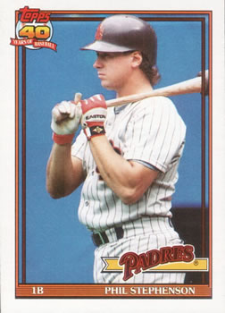 #726 Phil Stephenson - San Diego Padres - 1991 Topps Baseball