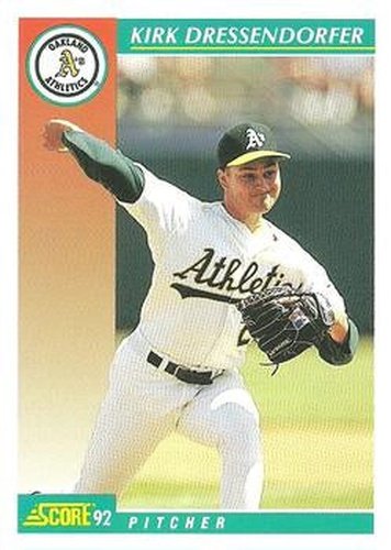 #728 Kirk Dressendorfer - Oakland Athletics - 1992 Score Baseball