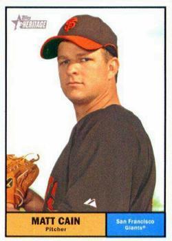 #72 Matt Cain - San Francisco Giants - 2010 Topps Heritage Baseball