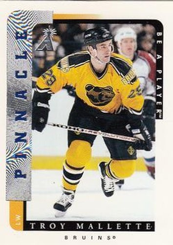 #72 Troy Mallette - Boston Bruins - 1996-97 Pinnacle Be a Player Hockey
