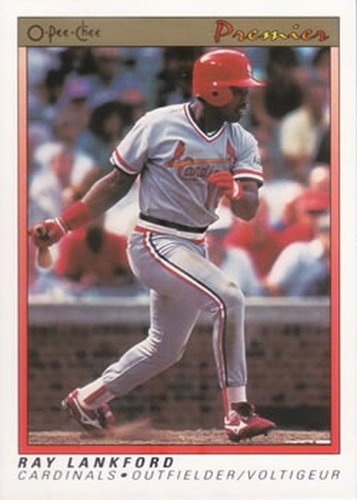 #72 Ray Lankford - St. Louis Cardinals - 1991 O-Pee-Chee Premier Baseball