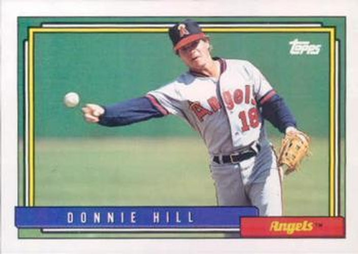#731 Donnie Hill - California Angels - 1992 Topps Baseball