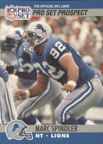 #733 Marc Spindler - Detroit Lions - 1990 Pro Set Football