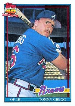 #742 Tommy Gregg - Atlanta Braves - 1991 Topps Baseball
