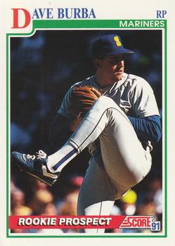 #742 Dave Burba - Seattle Mariners - 1991 Score Baseball