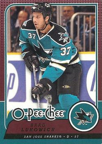 #742 Brad Lukowich - San Jose Sharks - 2008-09 O-Pee-Chee Hockey
