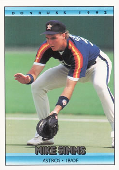 #747 Mike Simms - Houston Astros - 1992 Donruss Baseball