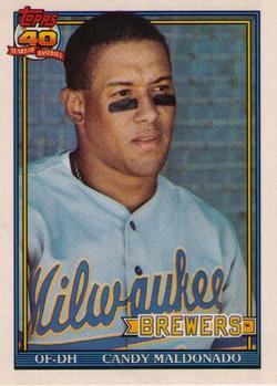 #74T Candy Maldonado - Milwaukee Brewers - 1991 Topps Traded Baseball