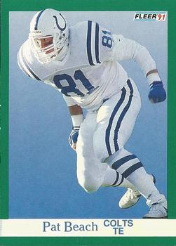 #74 Pat Beach - Indianapolis Colts - 1991 Fleer Football