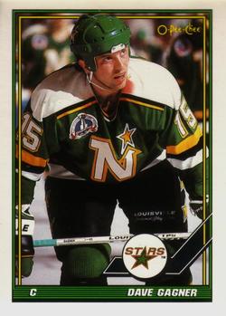 #74 Dave Gagner - Minnesota North Stars - 1991-92 O-Pee-Chee Hockey