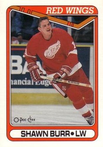 #74 Shawn Burr - Detroit Red Wings - 1990-91 O-Pee-Chee Hockey