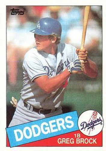 #753 Greg Brock - Los Angeles Dodgers - 1985 Topps Baseball