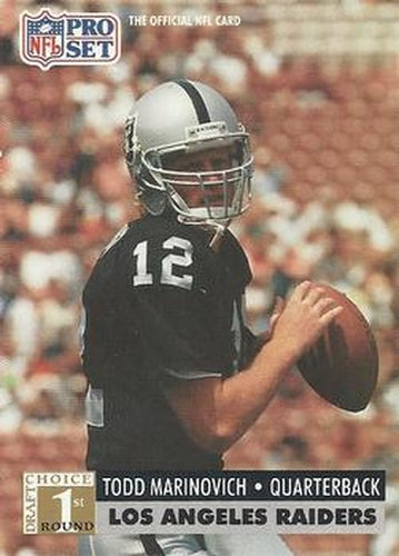 #753 Todd Marinovich - Los Angeles Raiders - 1991 Pro Set Football