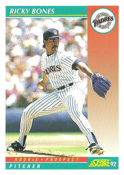 #758 Ricky Bones - San Diego Padres - 1992 Score Baseball