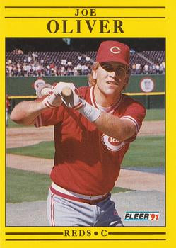 #75 Joe Oliver - Cincinnati Reds - 1991 Fleer Baseball