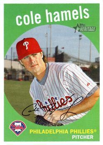 #75 Cole Hamels - Philadelphia Phillies - 2008 Topps Heritage Baseball