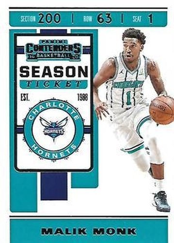 #75 Malik Monk - Charlotte Hornets - 2019-20 Panini Contenders Basketball