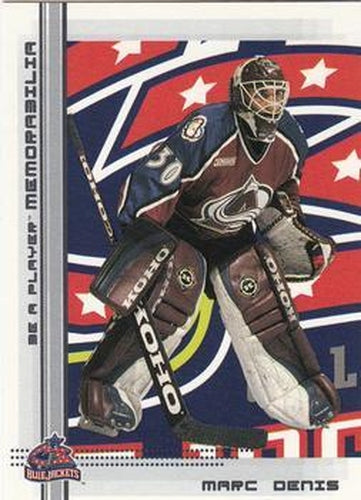 #75 Marc Denis - Columbus Blue Jackets - 2000-01 Be a Player Memorabilia Hockey